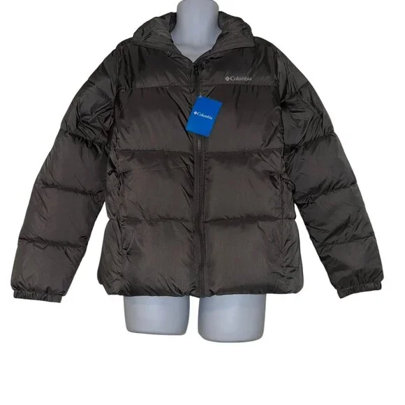 NWT Columbia Puffect Puffer Jacket Womens L Quilted Gray Insulated Logo Gray - Picture 1 of 11